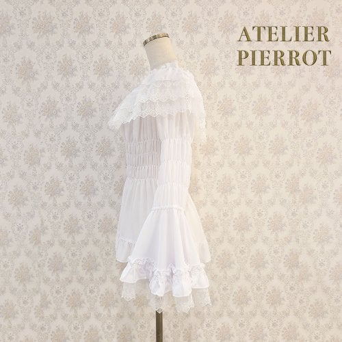 Shirring Princess Sleeve Blouse by Atelier Pierrot