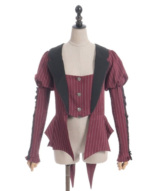 Chalmiere ストライプレースアップジャケット Chalmiere ~ Striped Lace-Up Jacket by Axes Femme