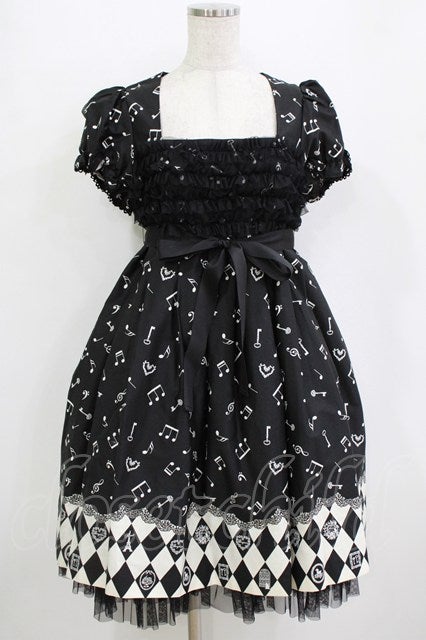 Peace Now ~ Key and Music Note Puff Sleeve OP by Black Peace Now