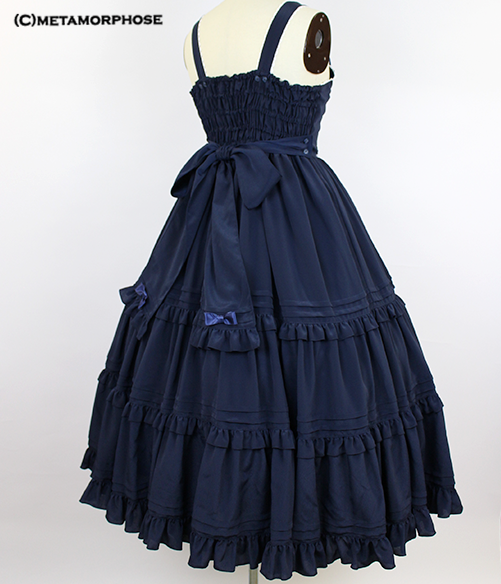 ◾️専用◾️luxe購入 タフタフリルプルオーバー 紺 未使用 Lace Up Tiered Long JSK by Metamorphose Temps de Fille