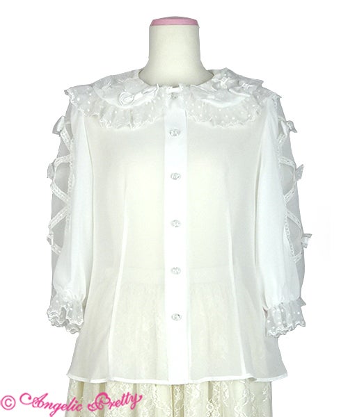 [最後値下げ] Angelic pretty リボンブラウス Fluffy Ribbon Blouse by Angelic Pretty