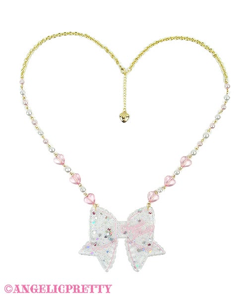 Glitter Ribbon Necklace by Angelic Pretty