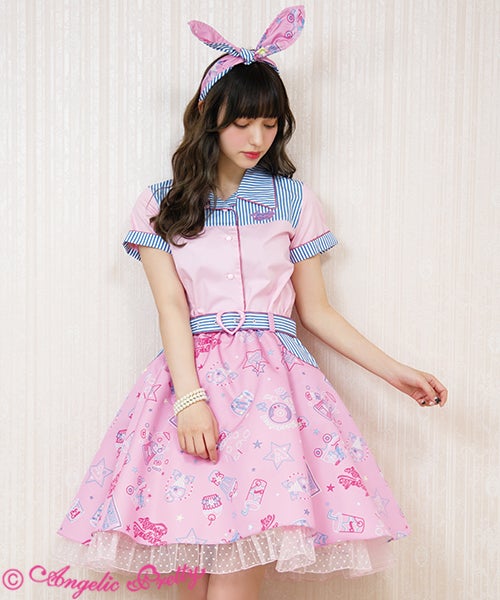 Neon Star Diner Skirt by Angelic Pretty