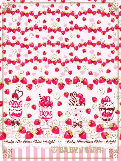♡ Berry Berry Strawberry Parfait スカート ♡ Berry Berry Strawberry Parfait ~with Kumya Ice Cream~ Skirt by