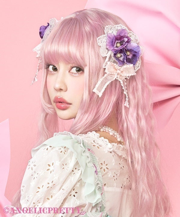 新品 angelic pretty lacy pansyクリップ Lacy Pansy Clip Set by Angelic Pretty