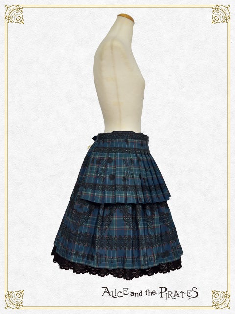 ALICE and the PIRATES スカート Alice's Cards Lace Tartan Check Pleated Skirt by Alice and the Pirates