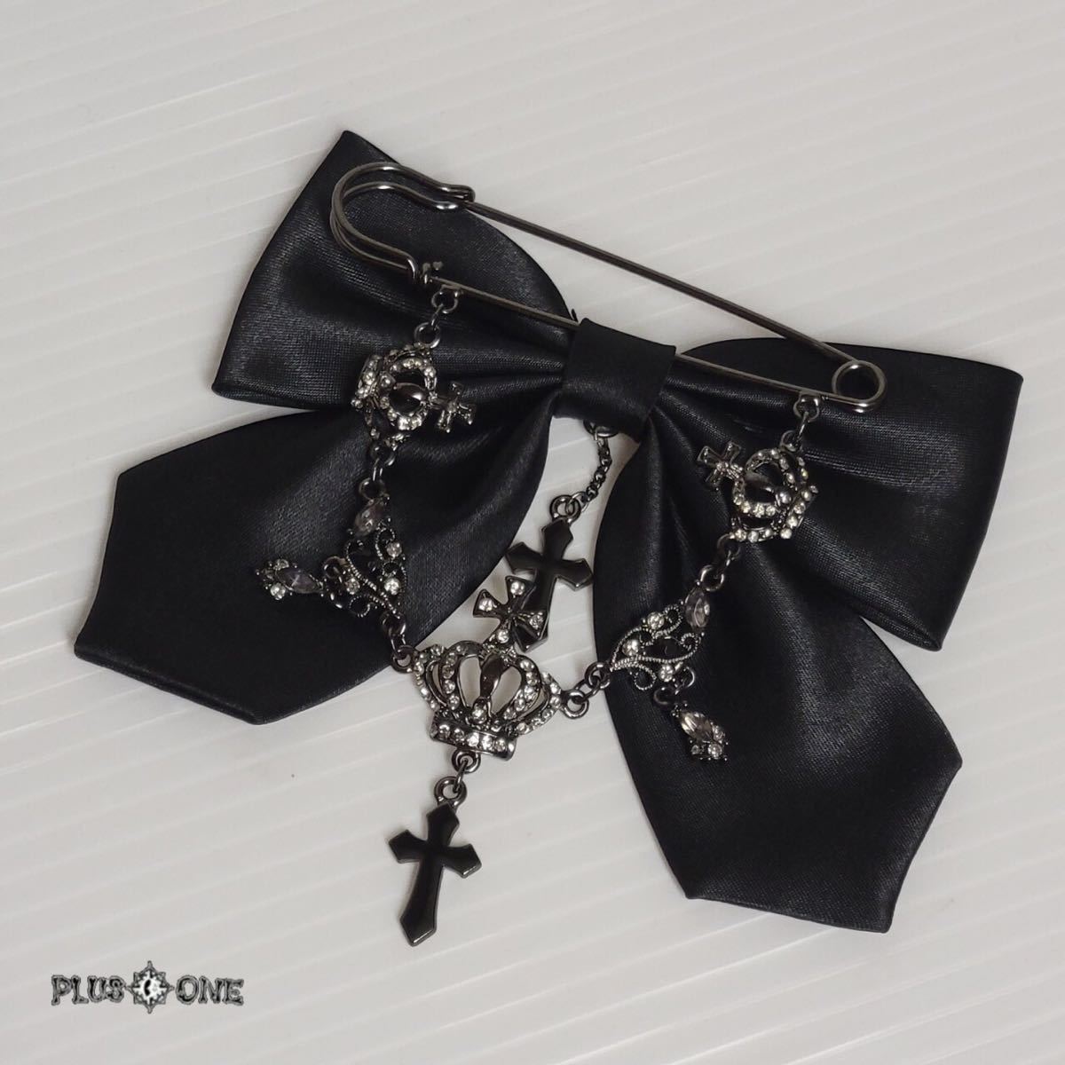 Crown and Cross Ribbon Brooch by Black Peace Now