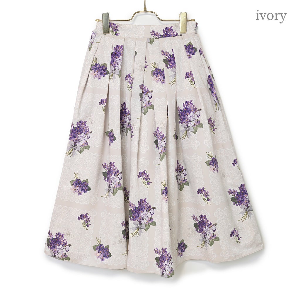 Violet Lace Tuck Skirt by Melody BasKet