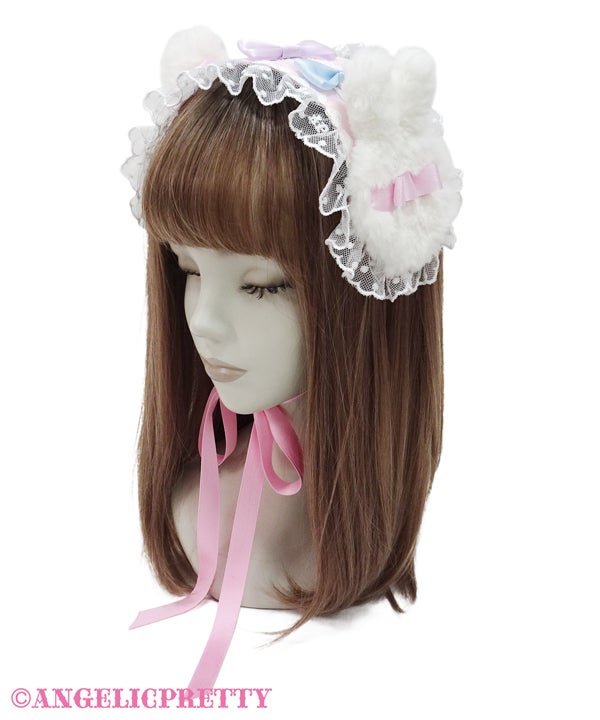 Fluffy Puff Bunny ヘッドドレス　白 Fluffy Puff Bunny Headdress by Angelic Pretty