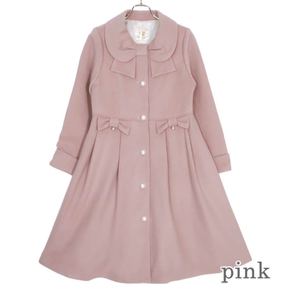 Ribbon Collar Long Coat by Emily Temple Cute