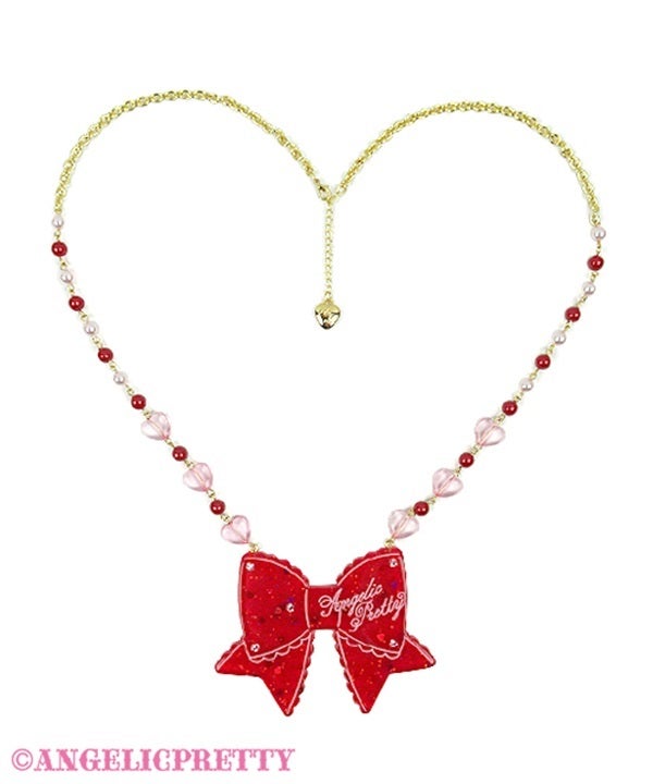 Glitter Ribbon Necklace (2025) by Angelic Pretty