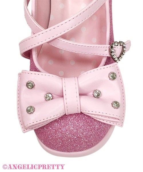 Glitter Gem Ribbon Shoes by Angelic Pretty