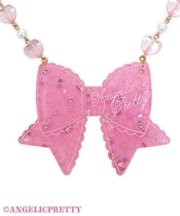 Glitter Ribbon Necklace (2024) by Angelic Pretty