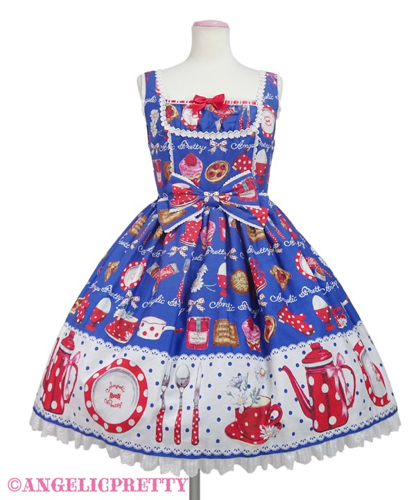Angelic Pretty French Cafe 切替ジャンパースカート MTO] French Cafe Switching JSK (2022) by Angelic Pretty