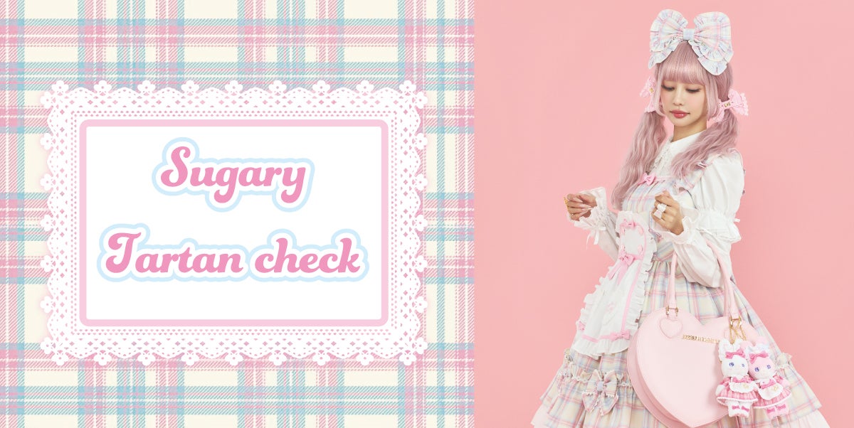 Sugary Tartan Check Lyrical Bunny Plush Charm by Angelic Pretty
