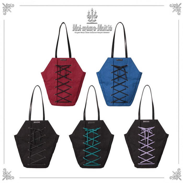お値下げ‼︎【新品未使用】Moi-meme-Moitie 棺バッグ ブラック Lace-up Coffin Tote Bag by Moi-même-Moitié