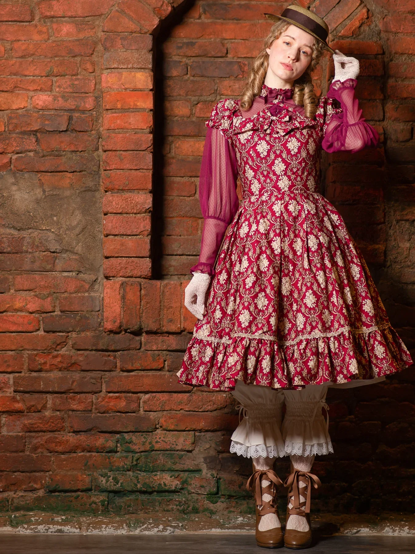 ひ*の様 トランプローズハイソックス Salon Damask Pauline OP by Victorian Maiden