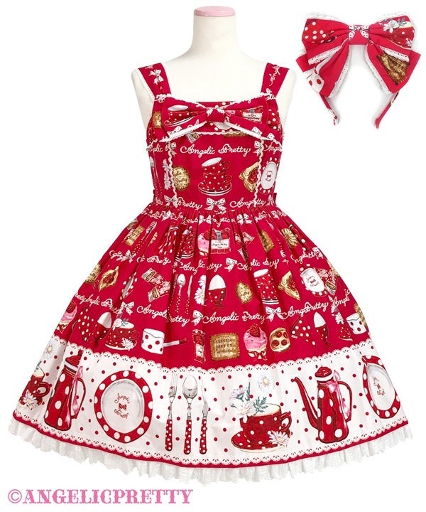 French Café Chest Ribbon JSK Set by Angelic Pretty