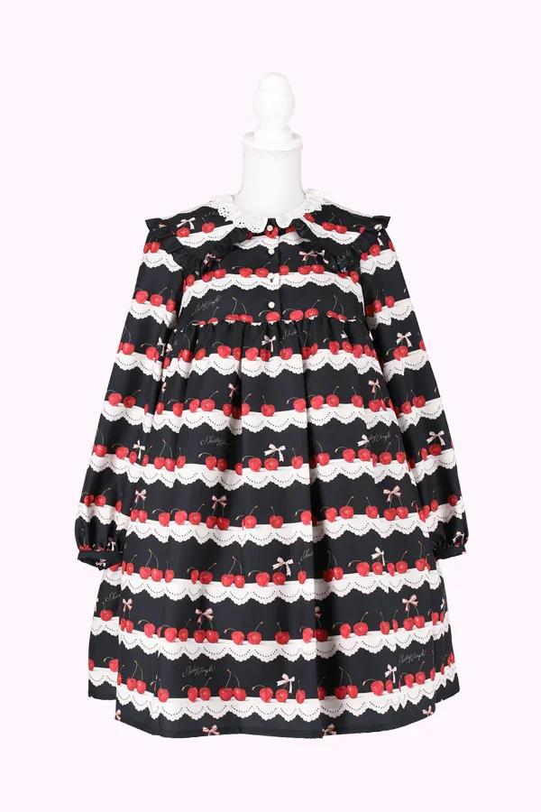 Ladies ~ Cherry Scalloped Lace Print by Shirley Temple