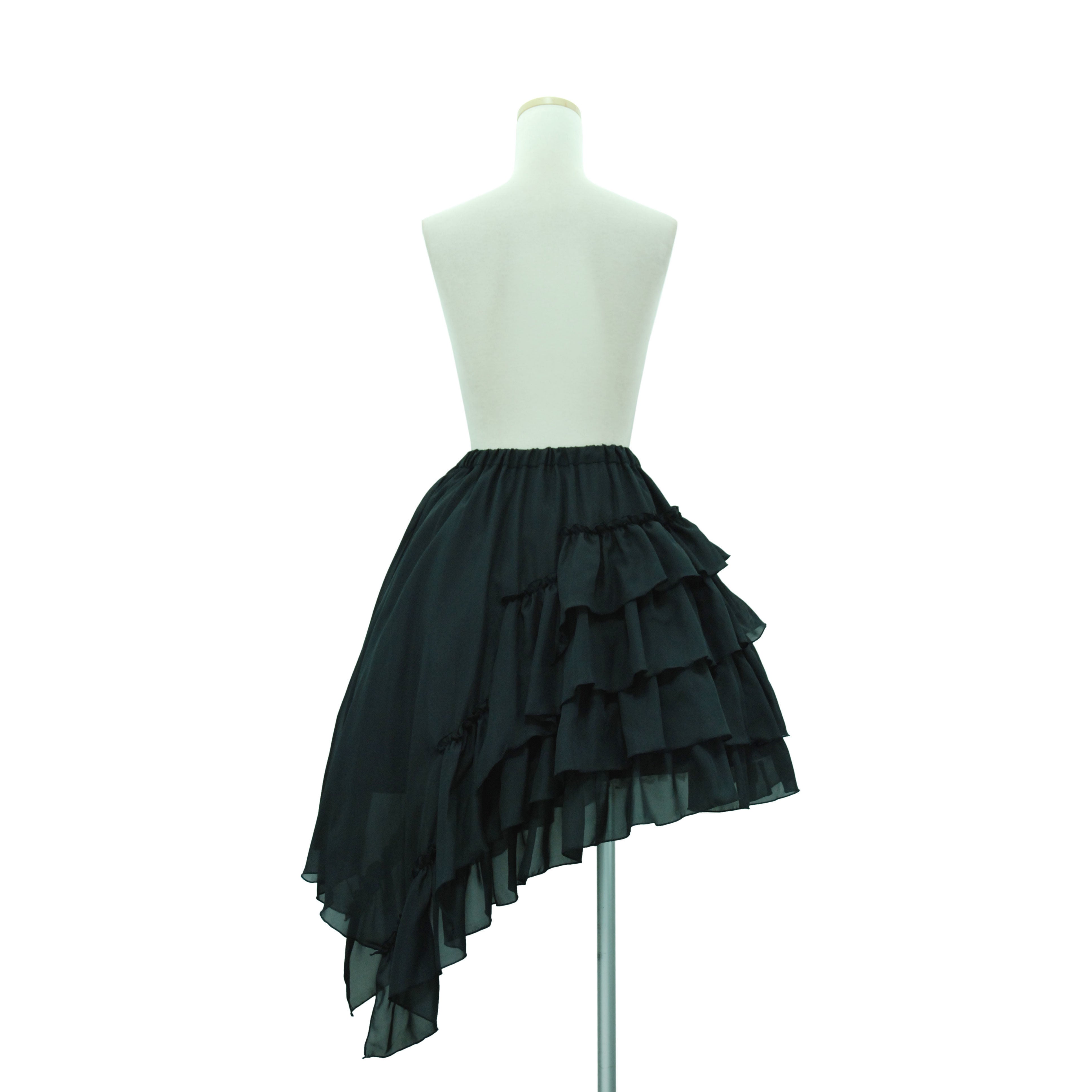 Sheglit アシンメトリーフリルスカート グレー Asymmetric Frill Skirt