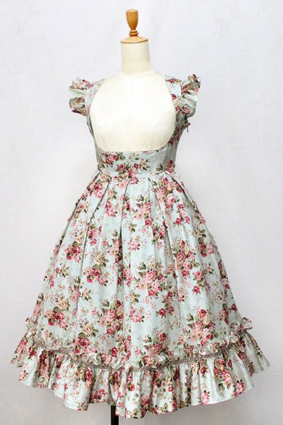 Rococo Bouquet Apron Ruffle Long OP by Victorian Maiden