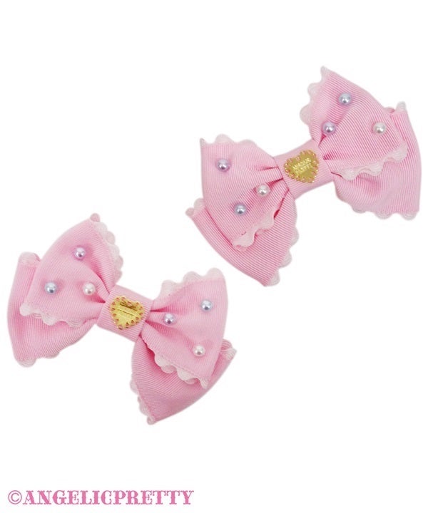 Colorful Pearl Ribbon Clip Set by Angelic Pretty