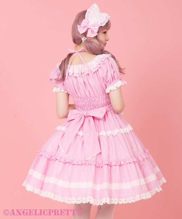 Eternal Doll Short Sleeve OP (Small Gingham) by Angelic Pretty