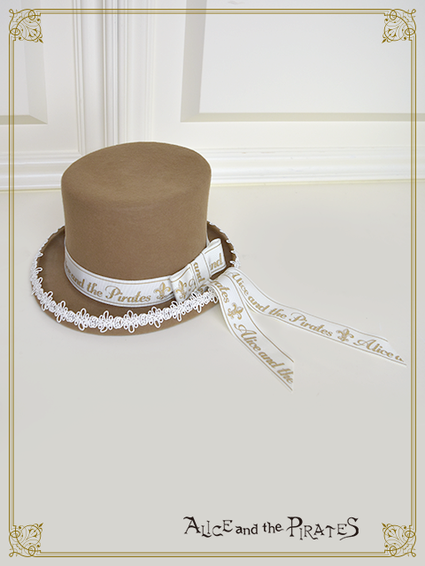 Top Hat with A/P Logo Ribbon by Alice and the Pirates