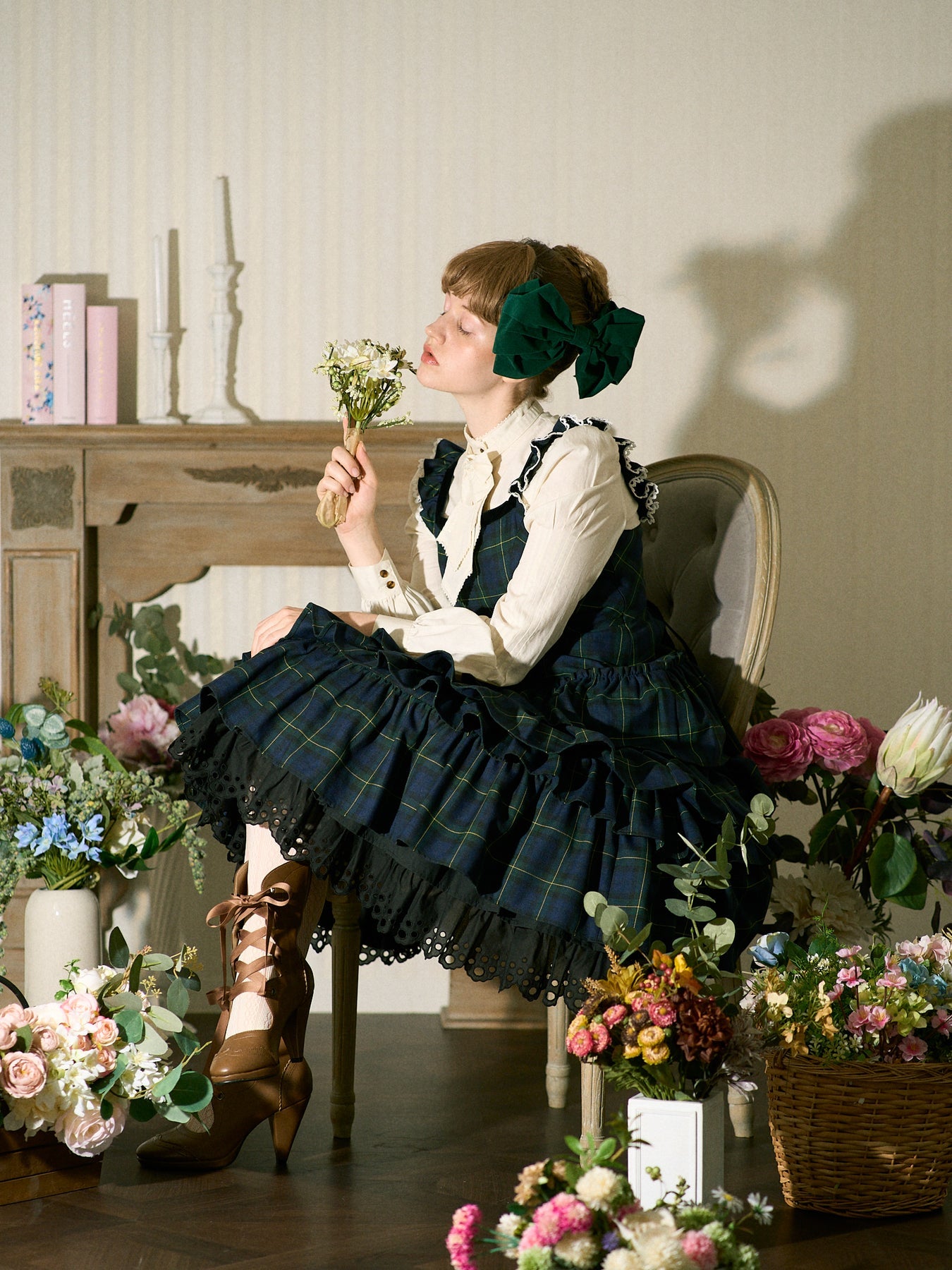 Victorian Tartan Ruffle JSK by Victorian Maiden