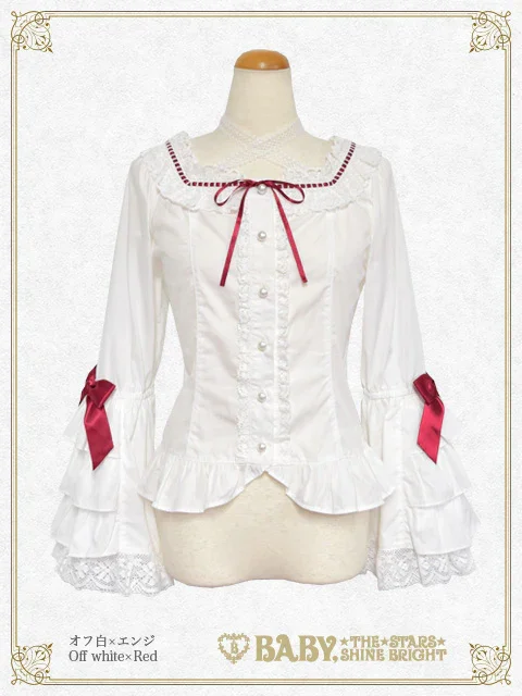 Pure Pearl Bouquet Square Neck Princess Sleeve Blouse by Baby, the