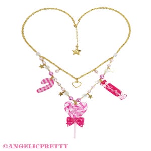 Special POP Heartロリポップネックレス Special POP Heart Lollipop Necklace by Angelic Pretty