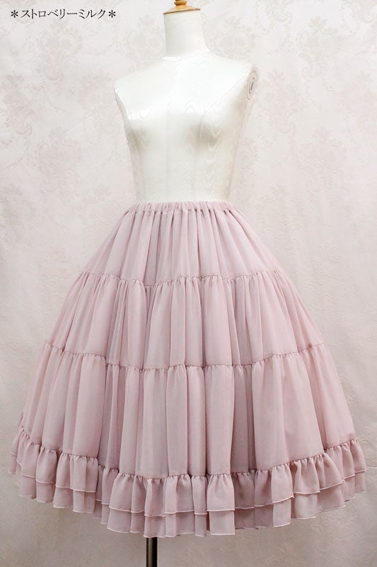 Volume Chiffon Ruffle Petticoat Skirt (2020) by Victorian Maiden