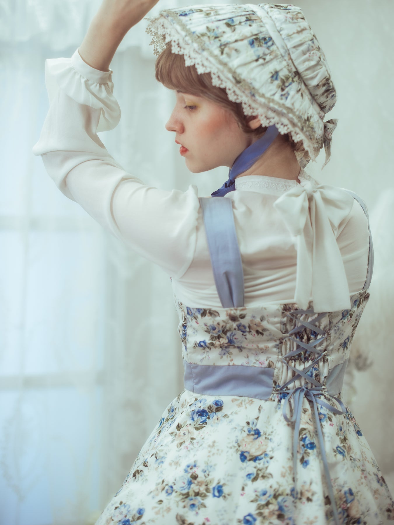 Rococo Bouquet Print Frill JSK by Victorian Maiden