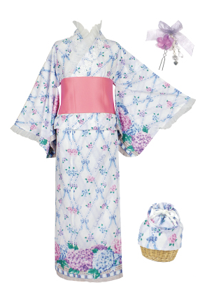 Sweet Lacy Basket Yukata Set by Angelic Pretty