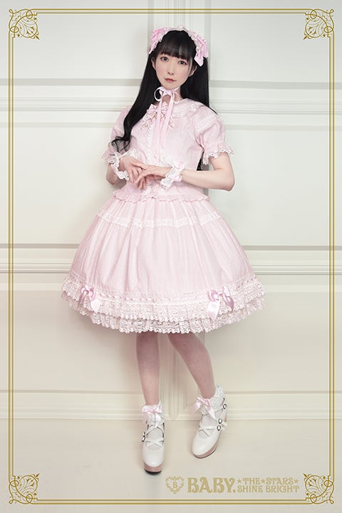 baby,the stars shine bright水玉 ピンクフリルスカート Snow Dot Skirt (2021) by Baby, the Stars Shine Bright
