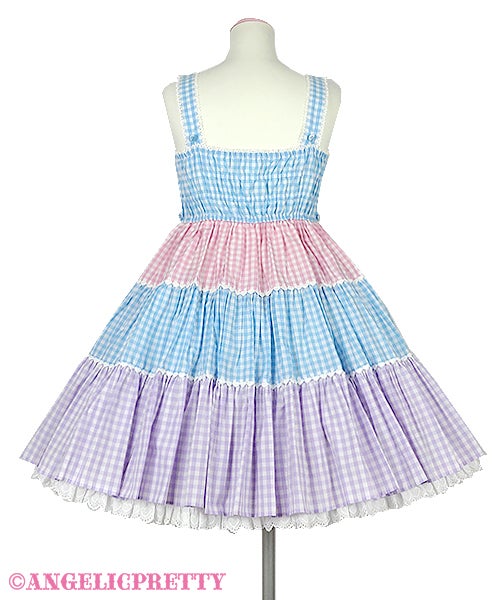 Gingham Color Scheme Shoulder Ribbon JSK (2022) by Angelic Pretty