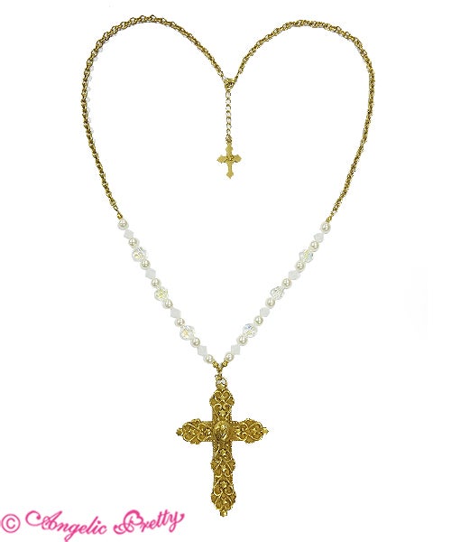 Brilliant Cross Necklace (2019) by Angelic Pretty