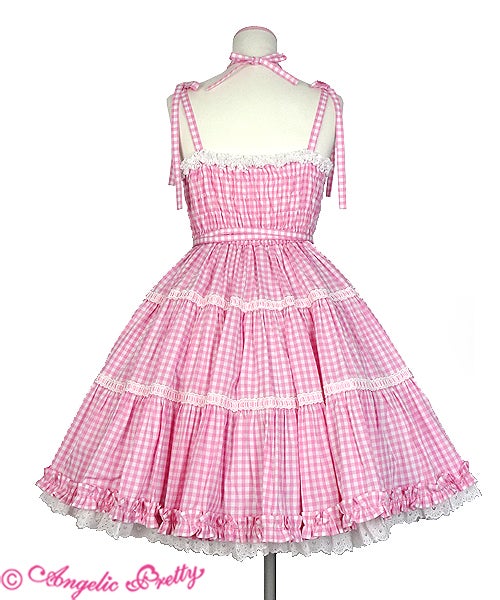 Gingham Shirring JSK (2019) by Angelic Pretty