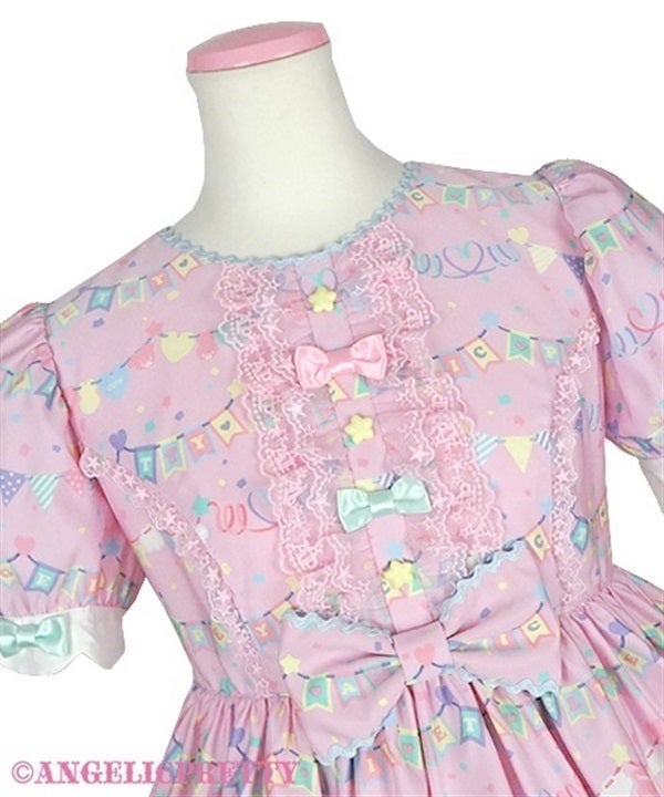 アンジェリックプリティ Happy Garlandワンピース ピンク Happy Garland OP (2025) by Angelic Pretty
