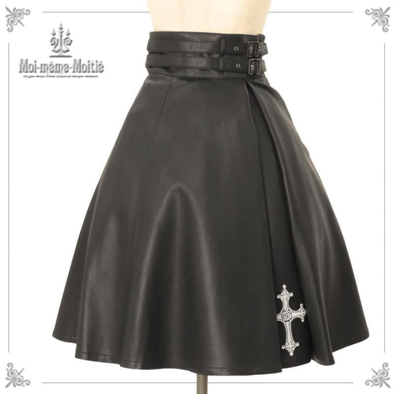 Moi-même-Moitié ミディアムペチスカート Cross Rose Synthetic Leather Skirt by Moi-même-Moitié