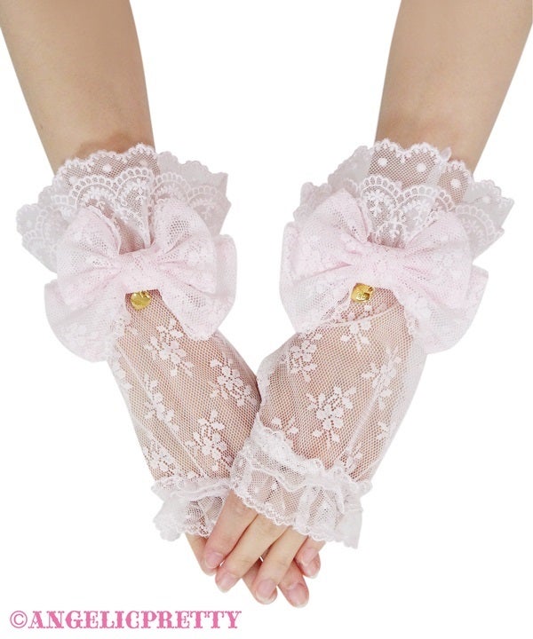 Ruffle Ribbon Arm Warmers by Angelic Pretty
