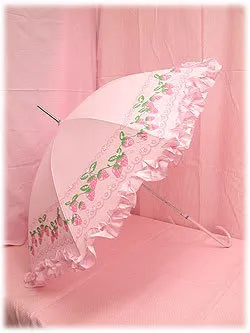 初期 レア angelicpretty AP いちごプリントアンブレラ ピンク Strawberry Print Umbrella (2007) by Angelic Pretty