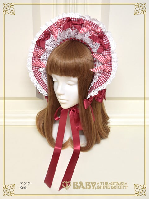 Sweet Gingham Doll Bonnet by Baby, the Stars Shine Bright