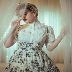 Antique Rococo Bouquet Apron JSK by Victorian Maiden