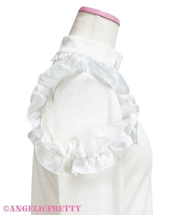 Lacy Heartタートルネックカットソー シロ ファッション トップス