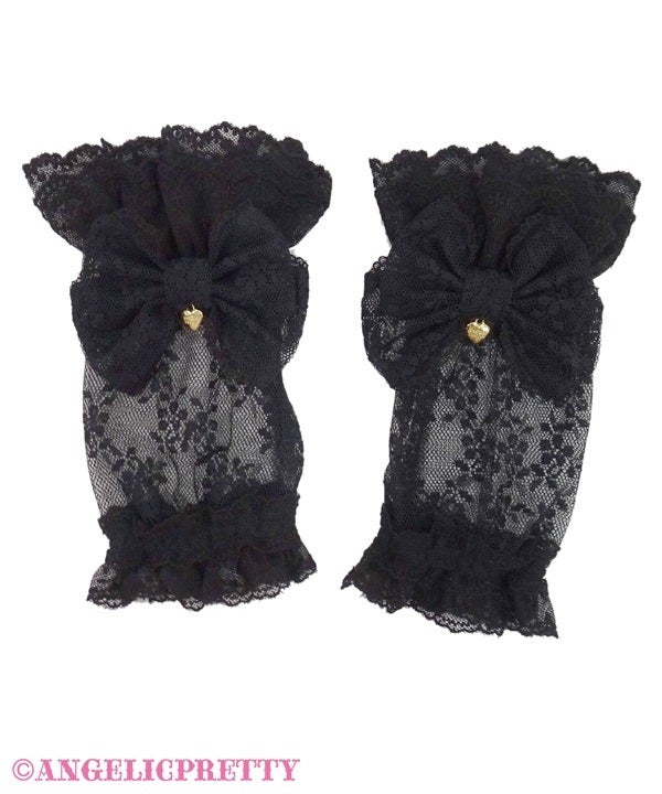 Ruffle Ribbon Arm Warmers by Angelic Pretty