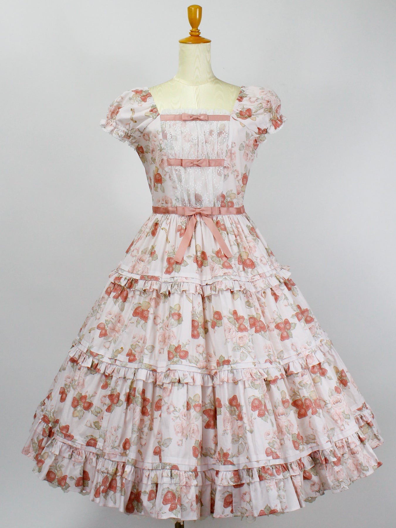 Victorian maidenイングリッシュベリーリボンティアードロングドレス English Berry Ribbon Tiered Long OP by Victorian Maiden