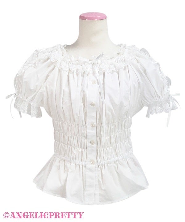 Lace-up Off-Shoulder Blouse by Angelic Pretty