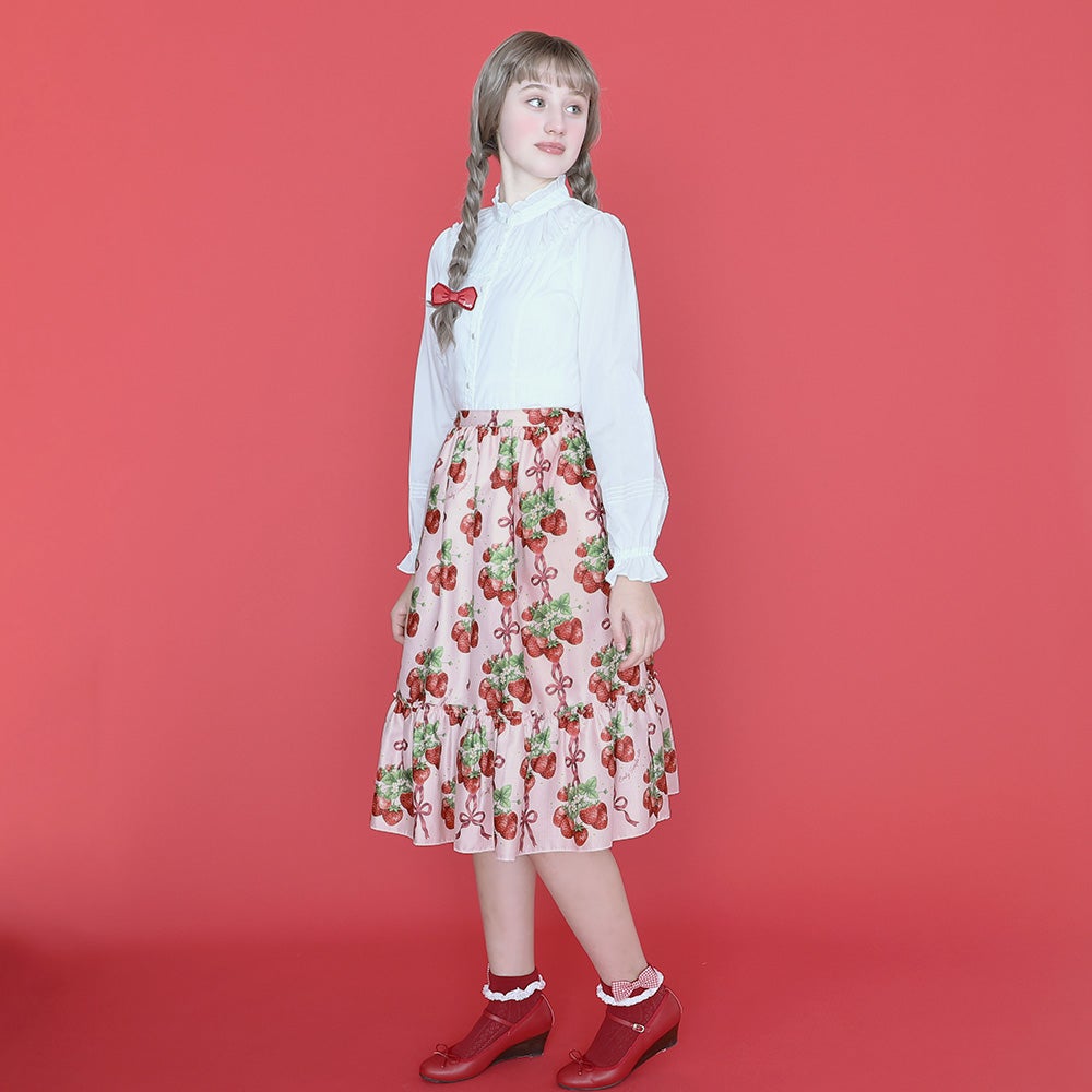 Strawberry Ribbon Tree Skirt by Emily Temple Cute
