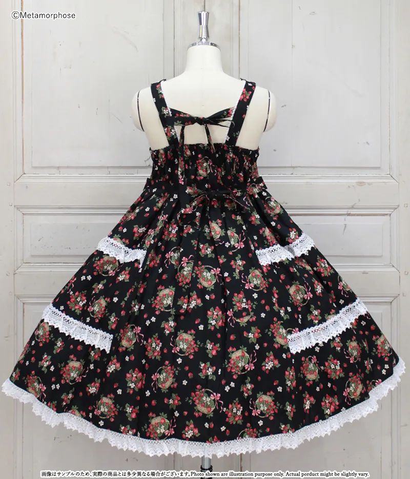 Strawberry Basket Button Front Ribbon JSK by Metamorphose Temps de